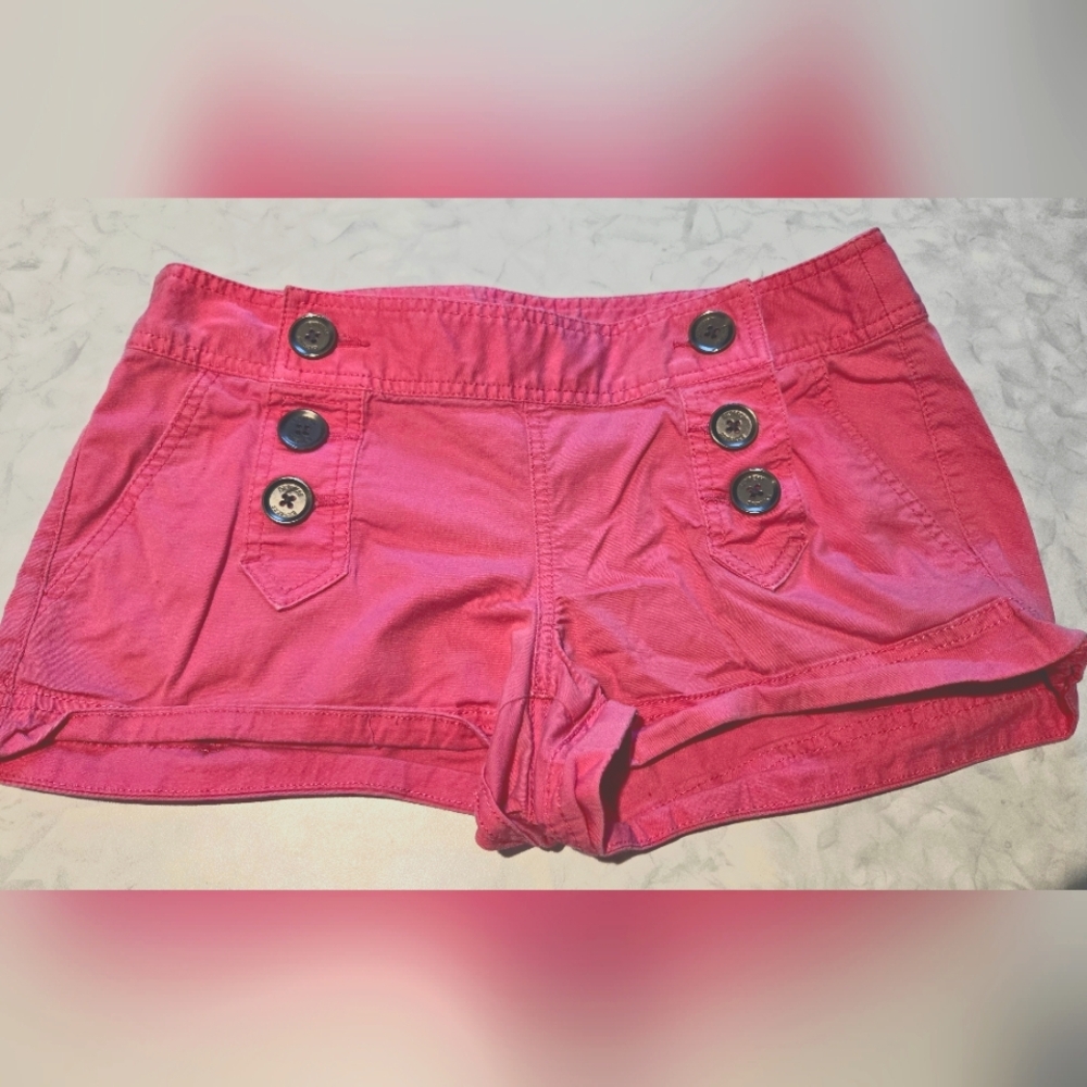 Bright Pink Button Accent Ladies Shorts Express Size 4